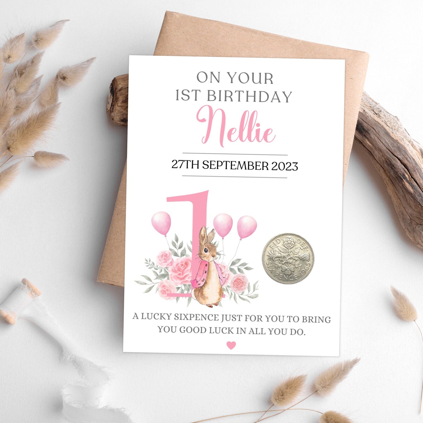 Baby's First Birthday Girl - Lucky Sixpence Coin Gift