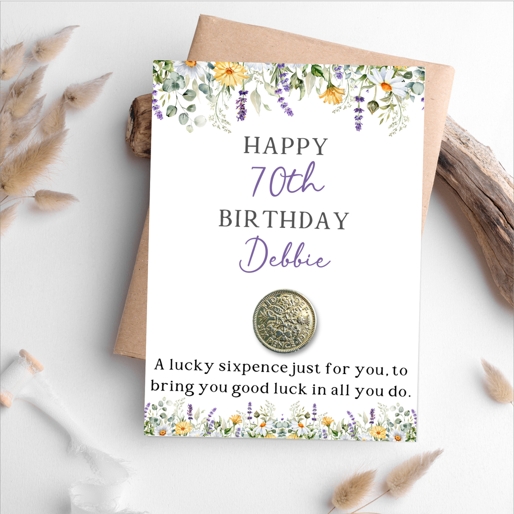 70th Birthday 1954 Sixpence Gift