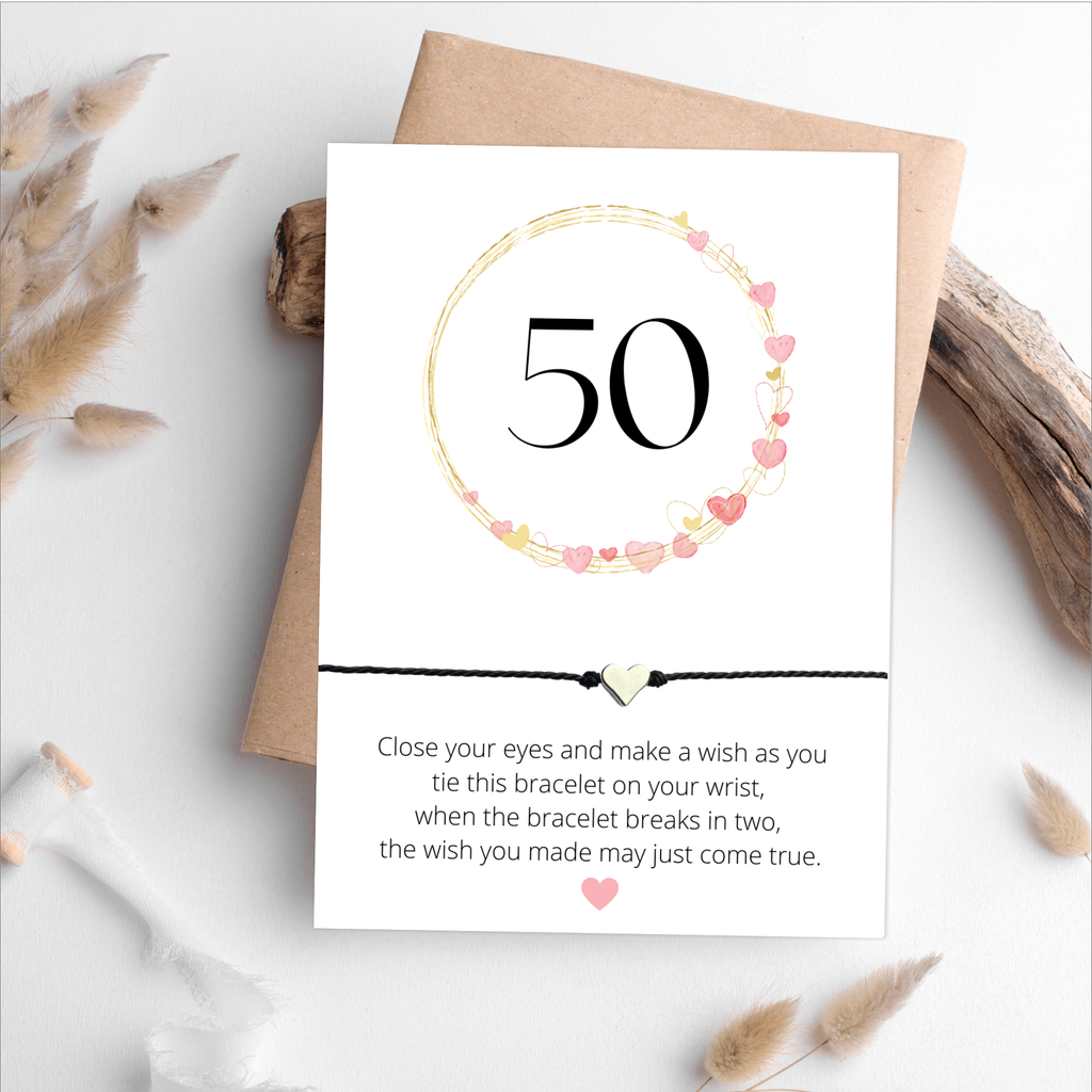 50th Birthday Wish Bracelet Gift