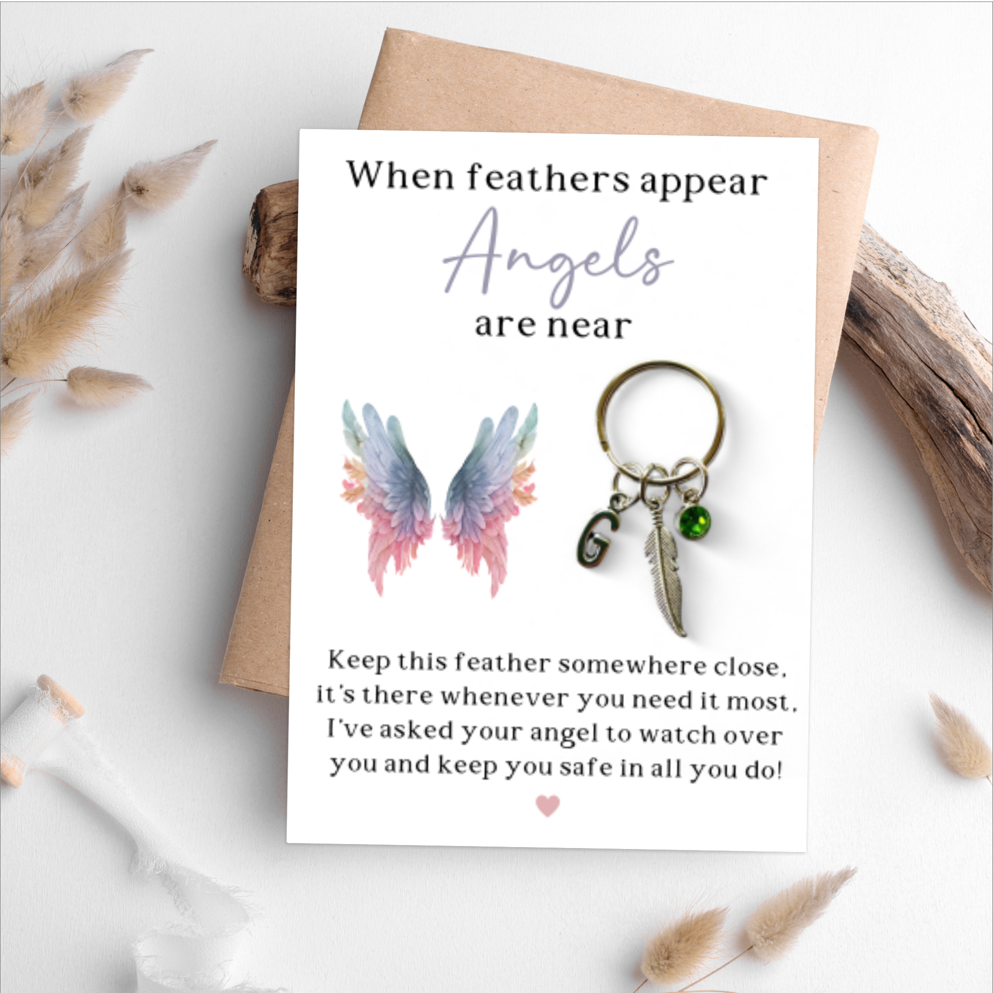Angel Feather Keyring Gift