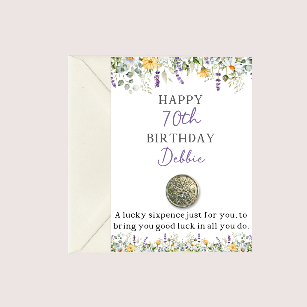 70th Birthday 1954 Sixpence Gift