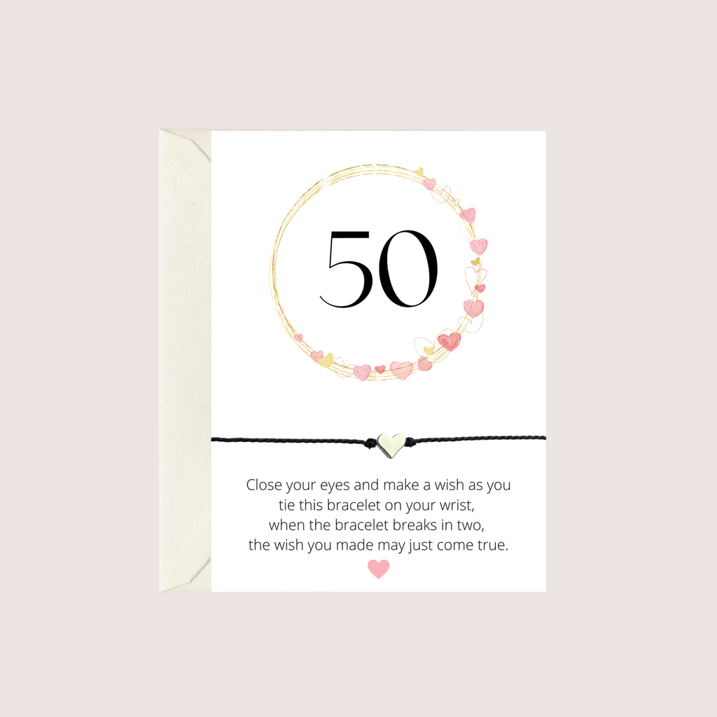 50th Birthday Wish Bracelet Gift