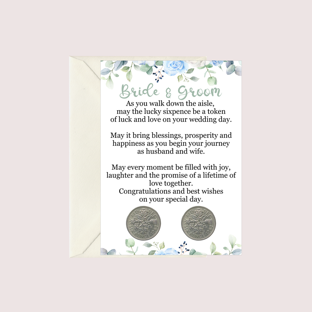 Bride And Groom Lucky Sixpence Gift