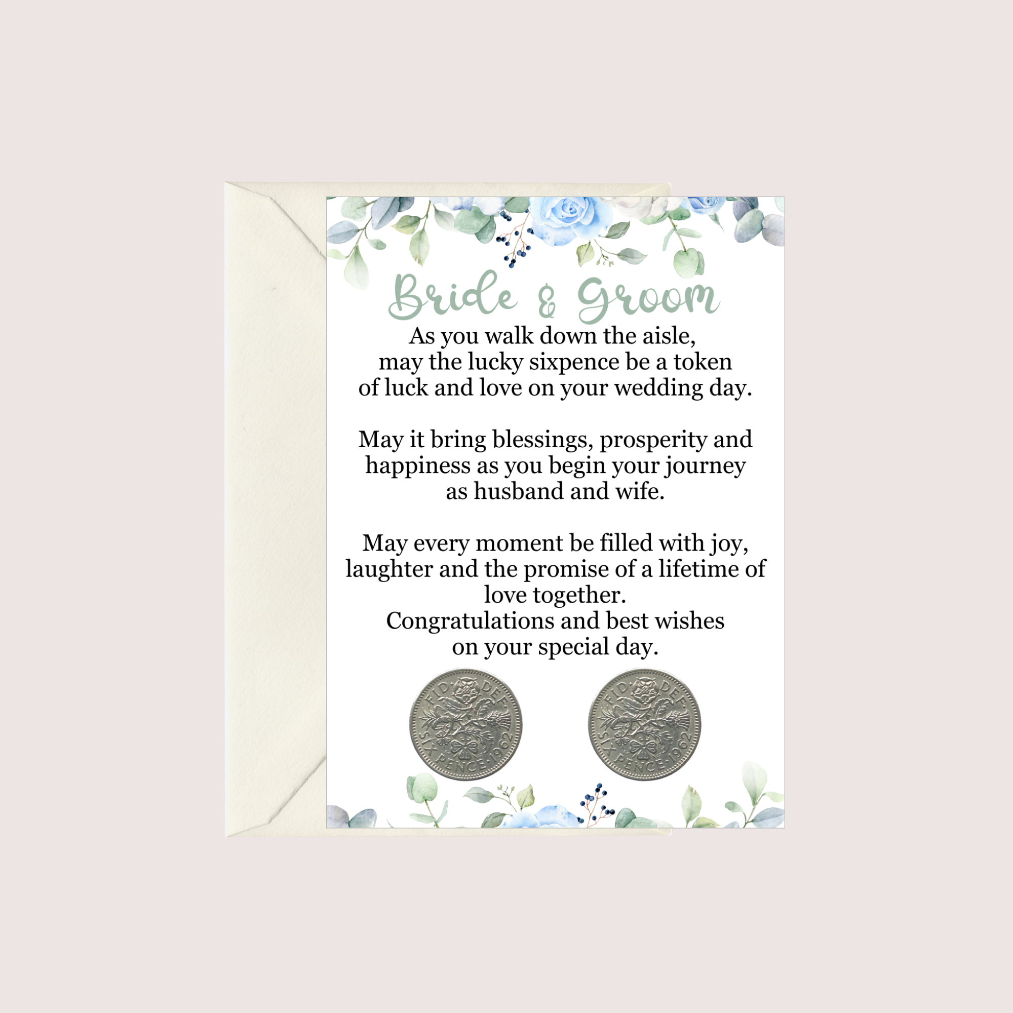 Bride And Groom Lucky Sixpence Gift