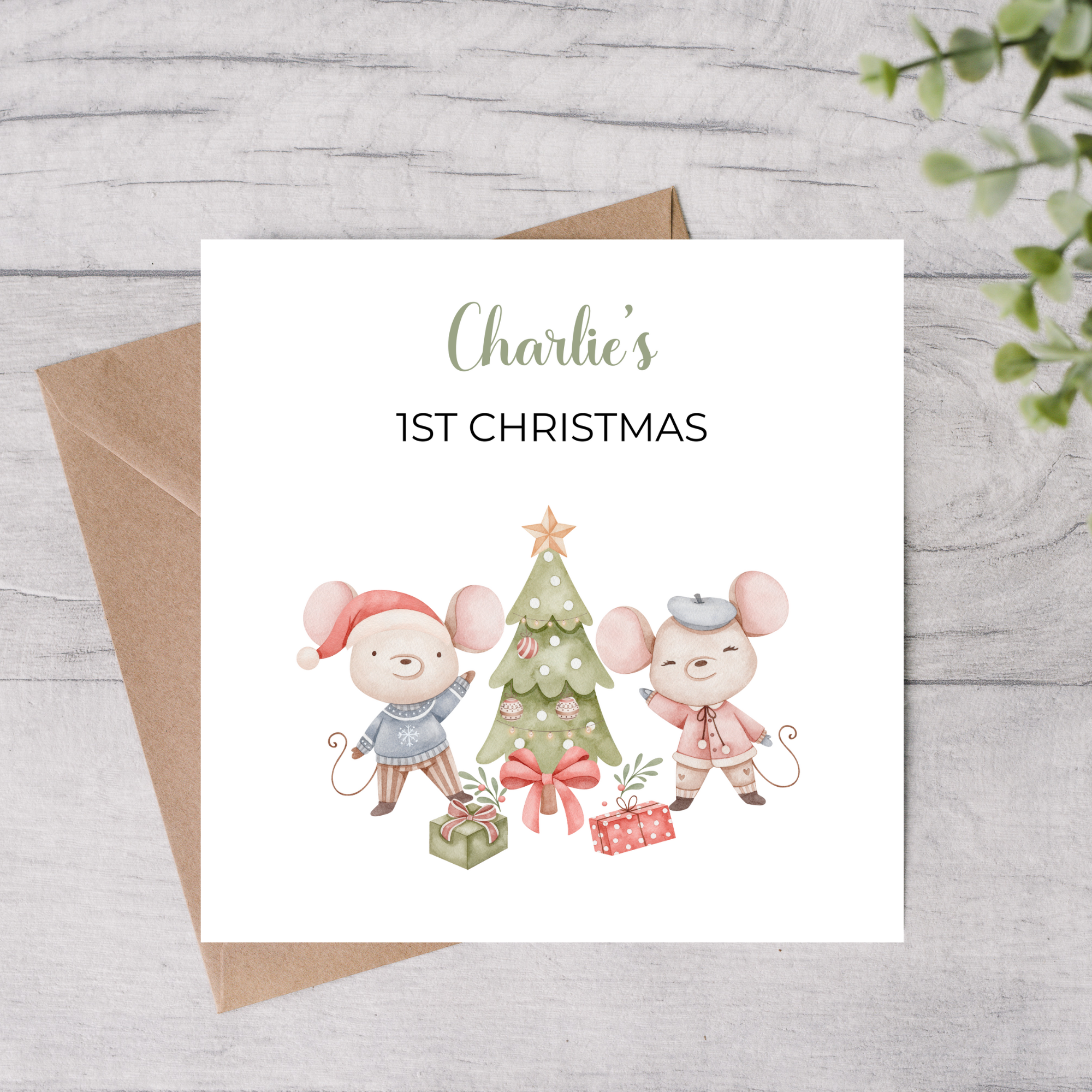 Baby's first christmas card