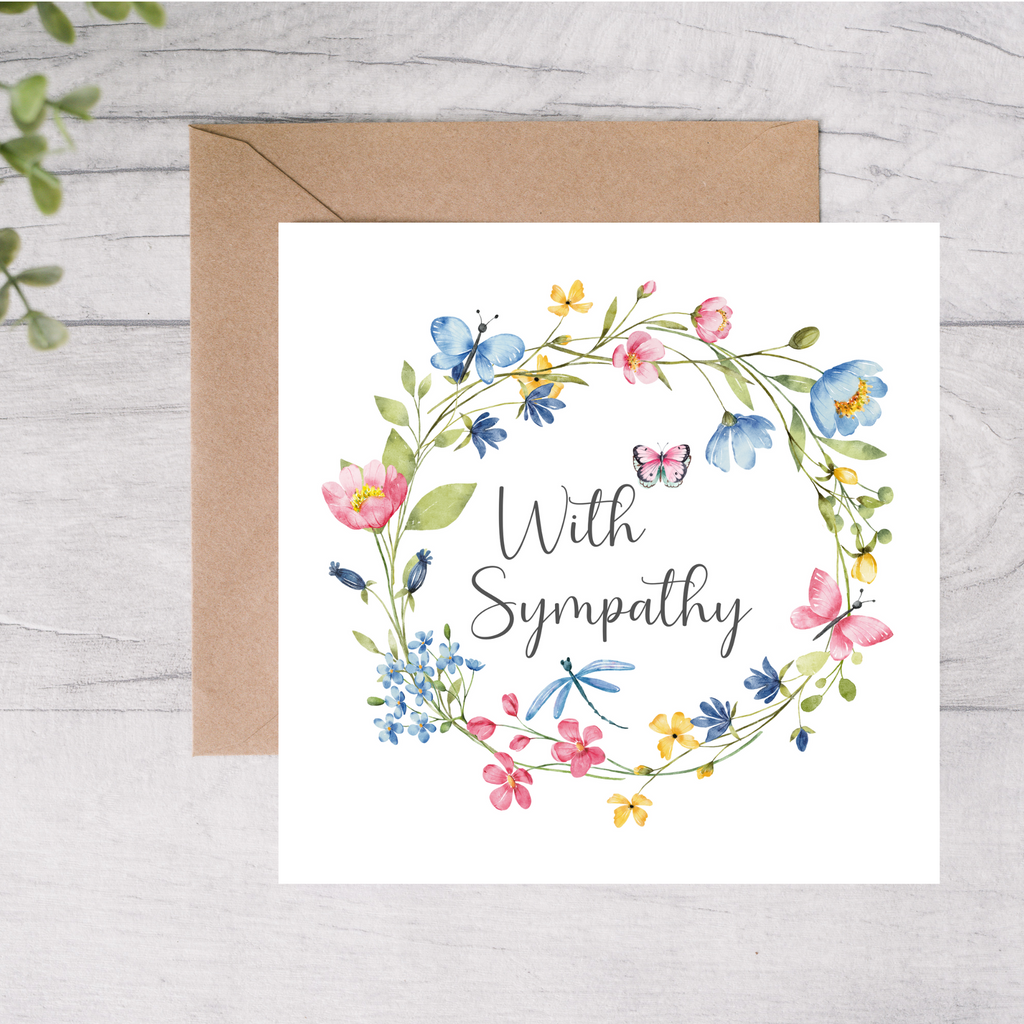 With sympathy butterfly card