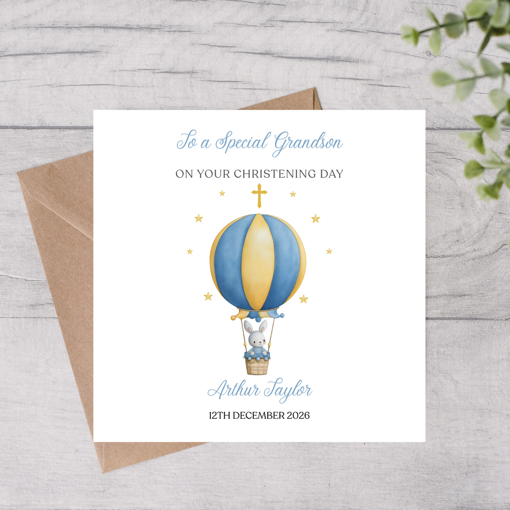 Christening Card for Grandson