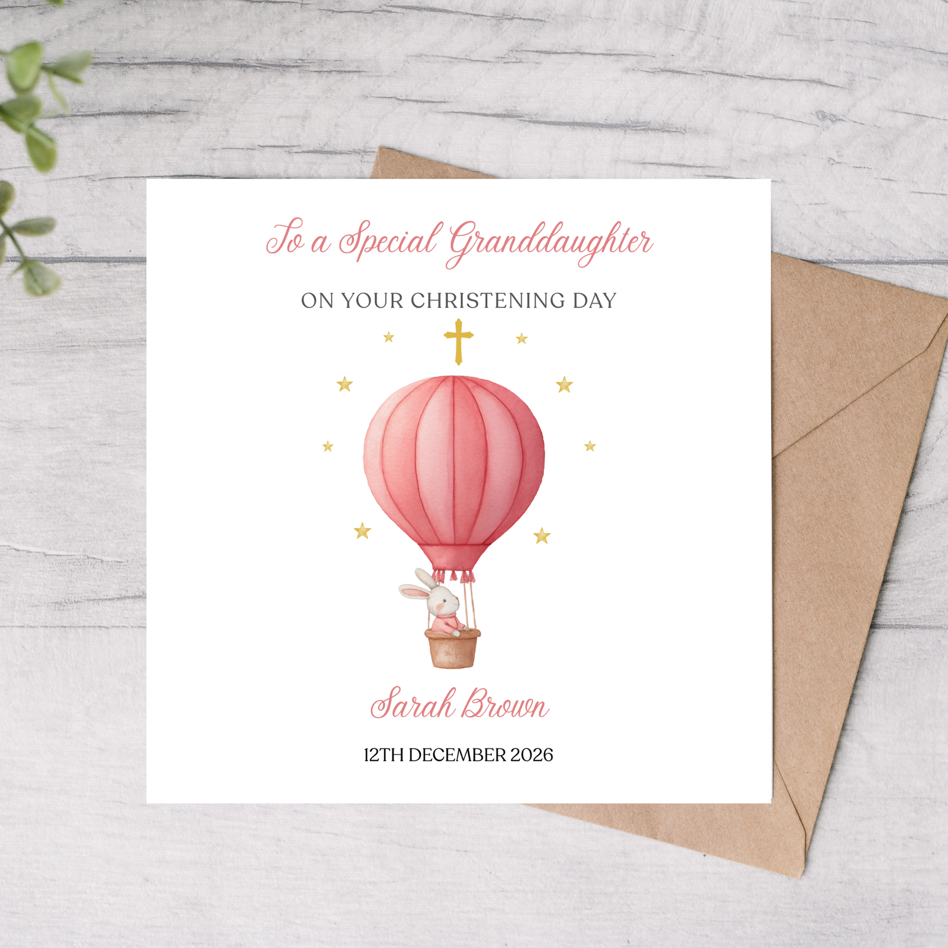 Christening Card for Granddaughter