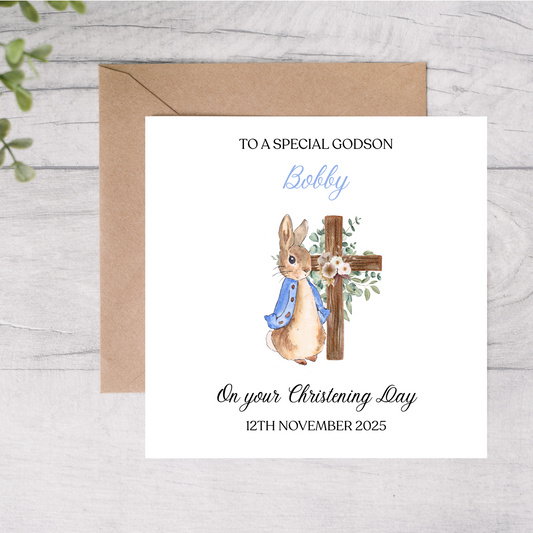 Christening card for Godson
