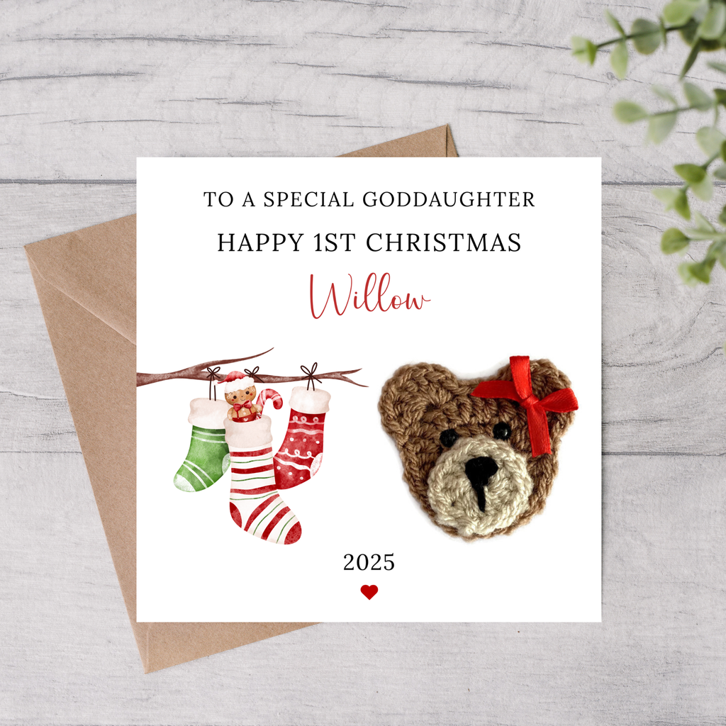 Goddaughter personalised first Christmas card