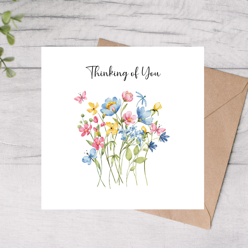 Thinking of you card floral design 