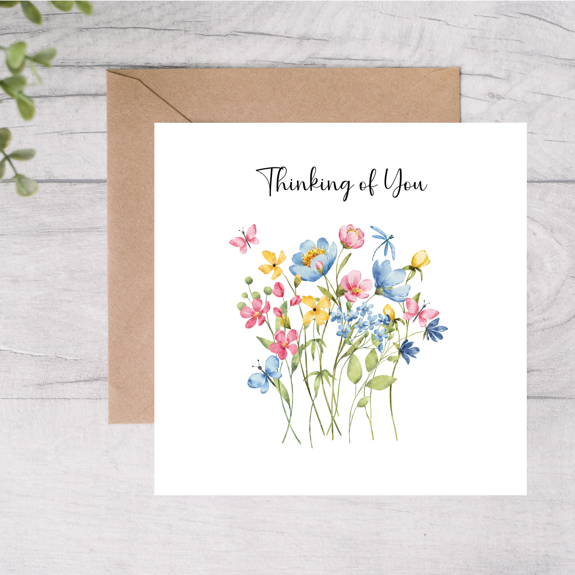Thinking of you card flower design 