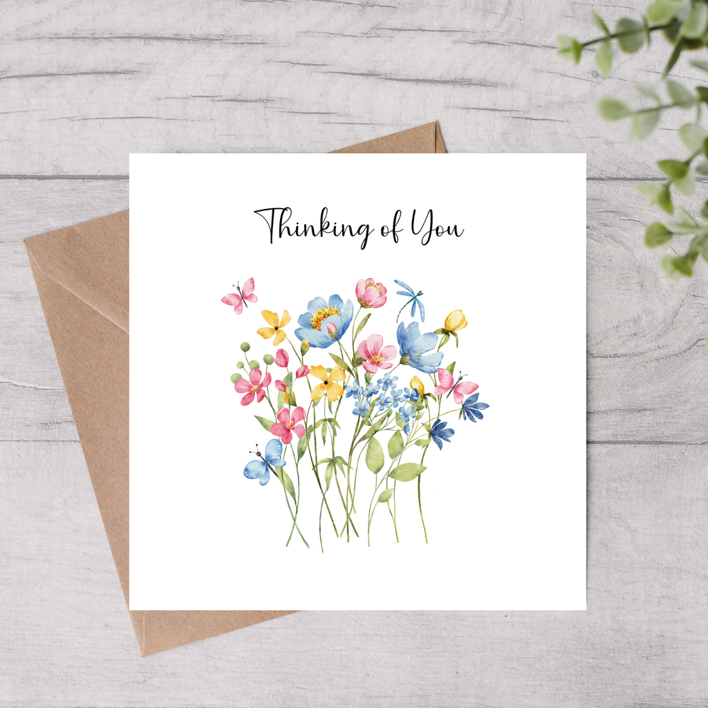 Thinking of you card with floral design 