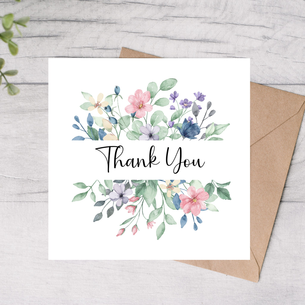 Floral thank you card
