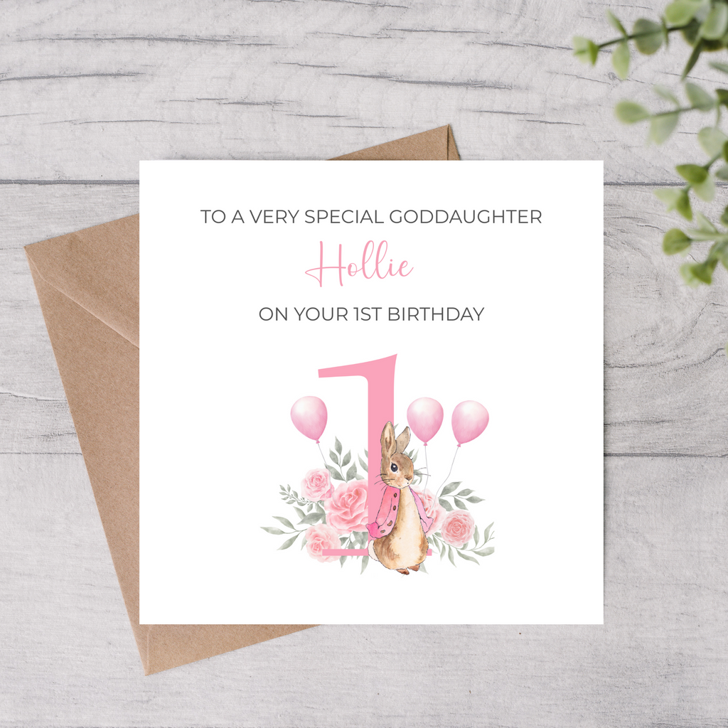 Goddaughter First birthday card