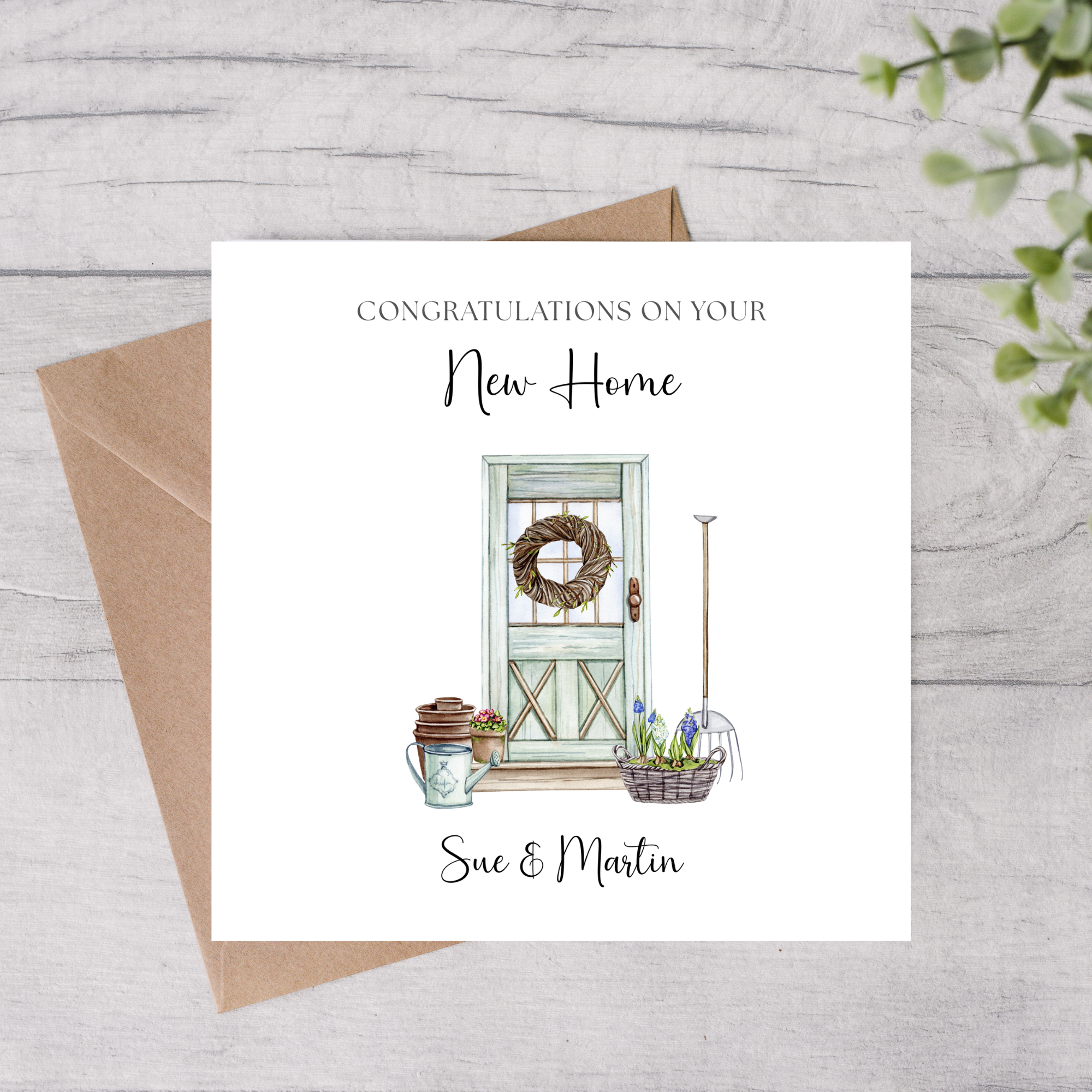 New Home Card Rustic Design
