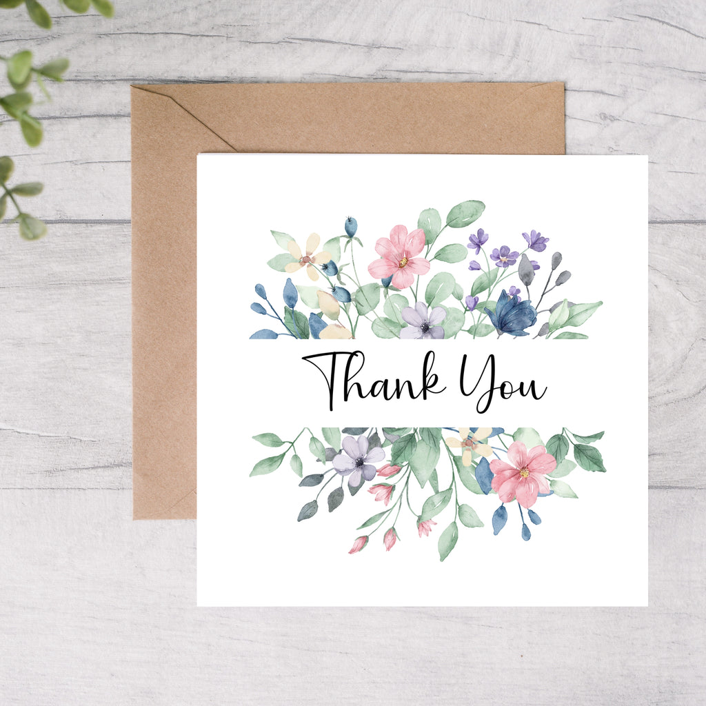 Floral thank you card