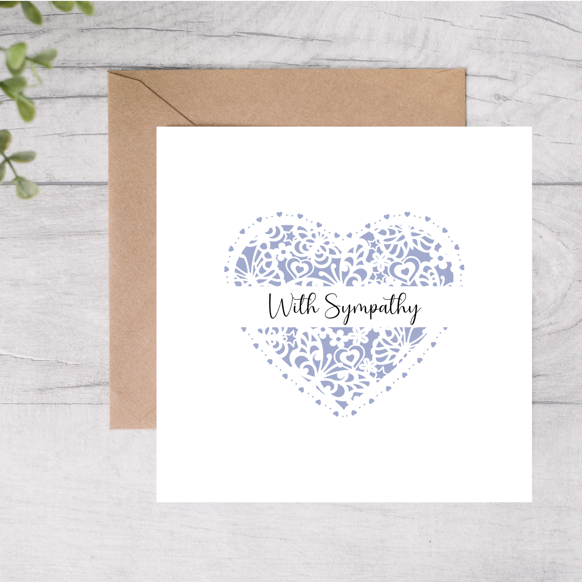 Sympathy card with heart design