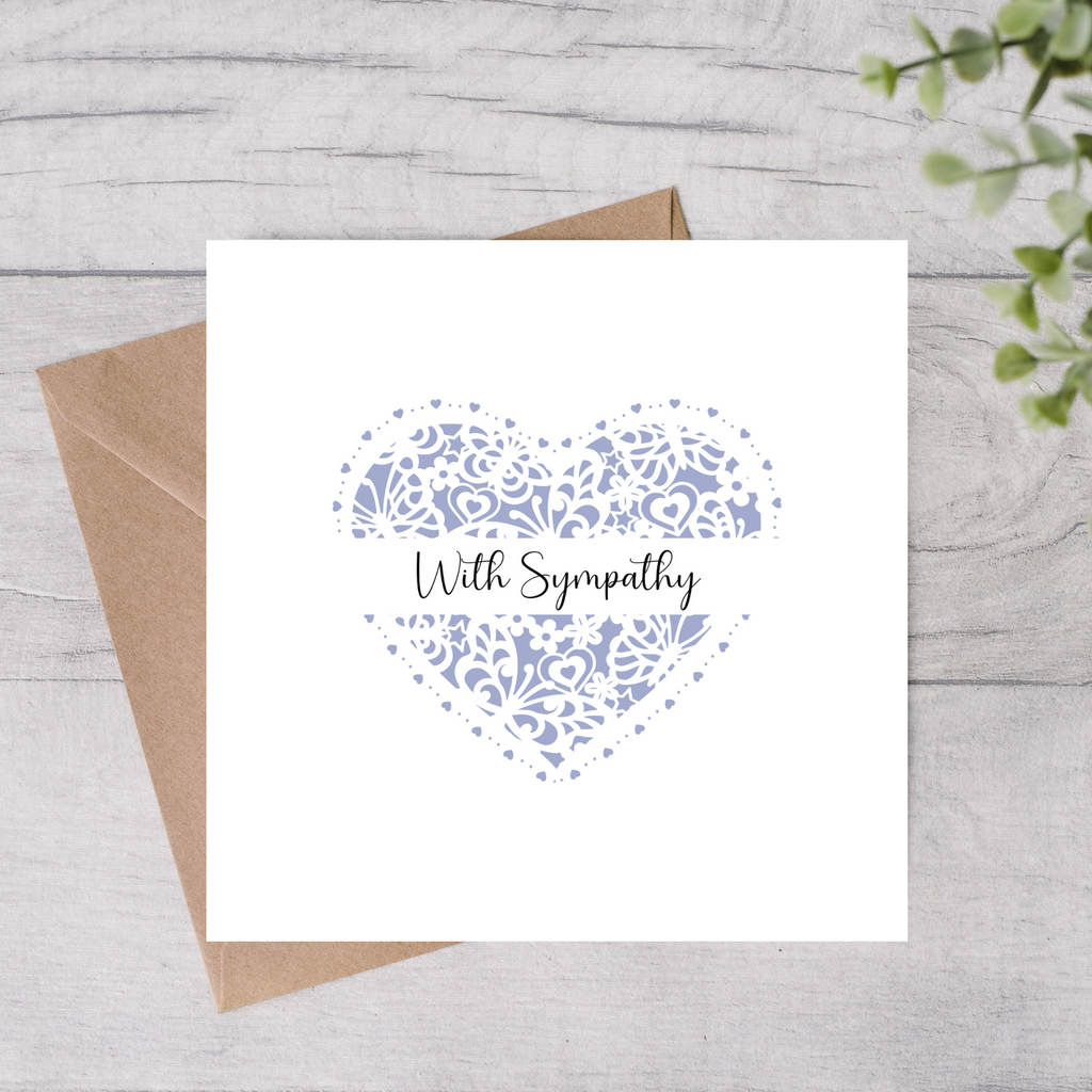 Sympathy card with heart design