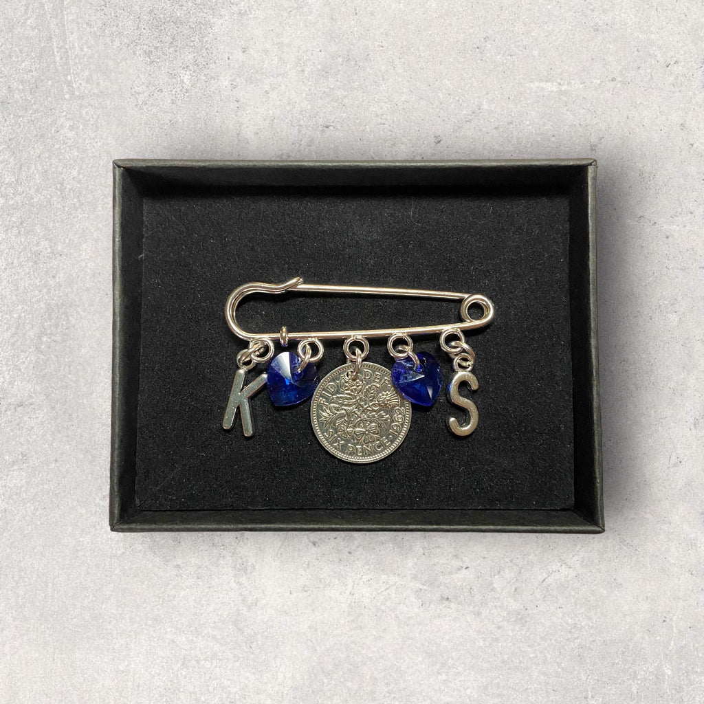 Something Blue Bridal Bouquet Pin - Tansy Bel