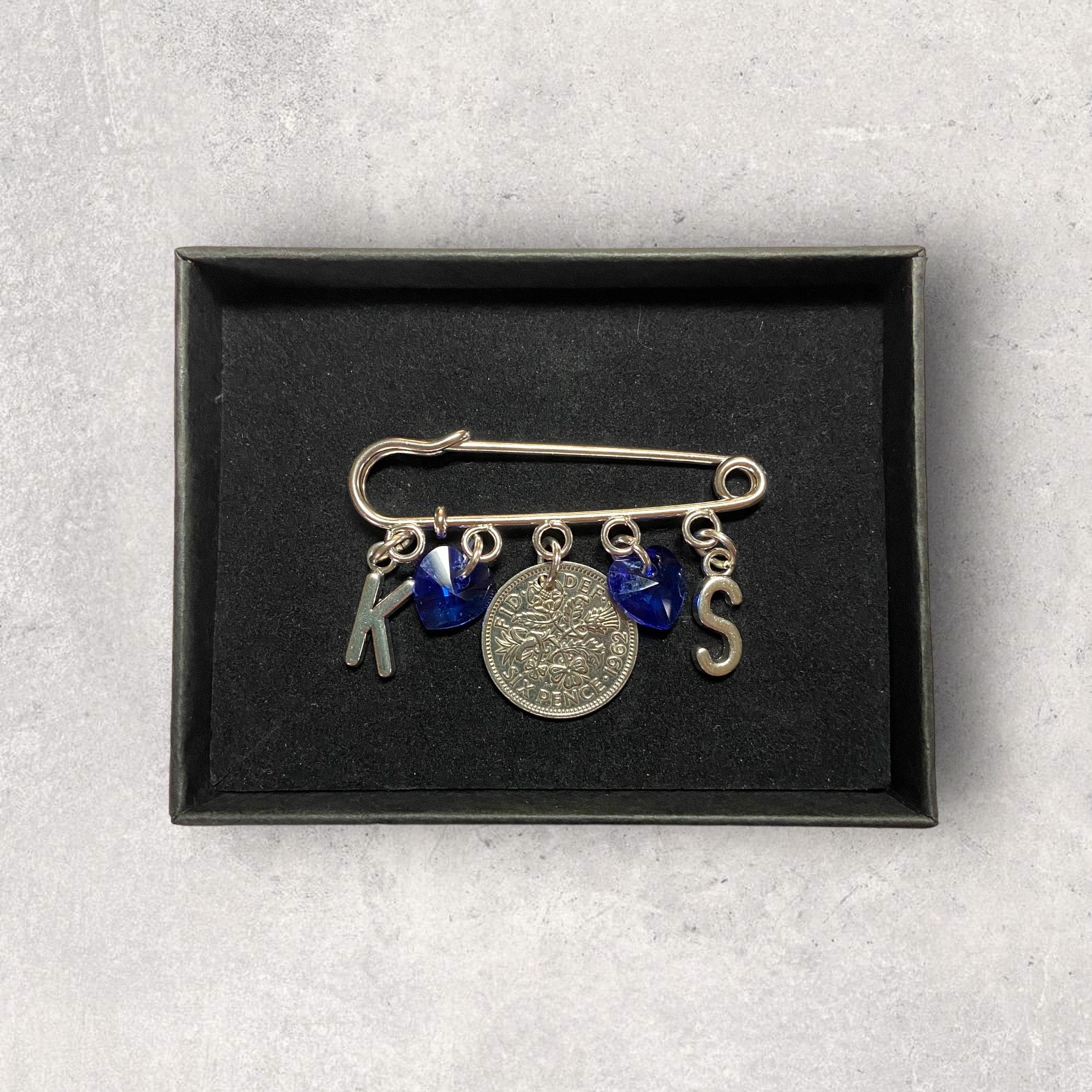 Something Blue Bridal Bouquet Pin - Tansy Bel