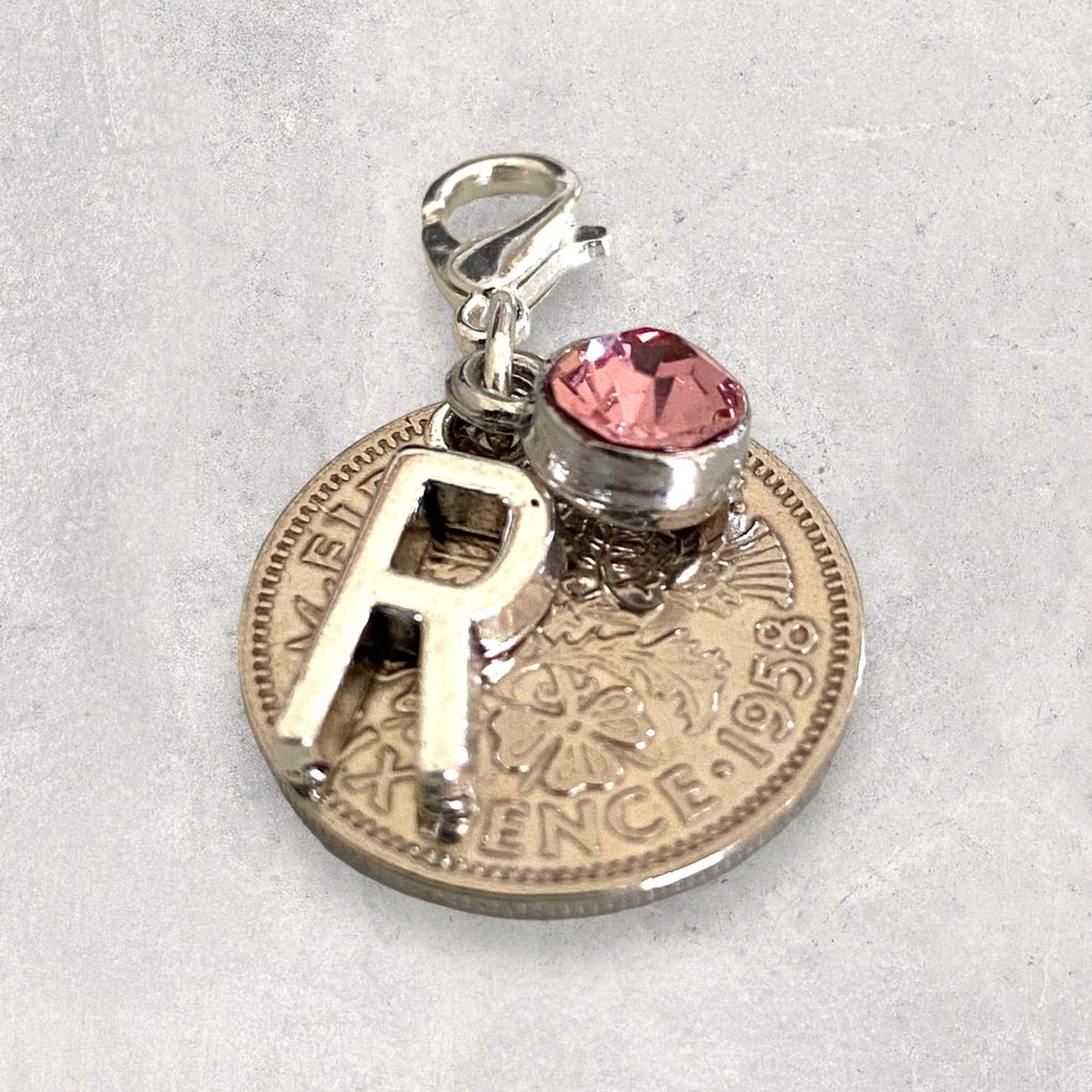 Lucky Sixpence Initial Charm - Tansy Bel