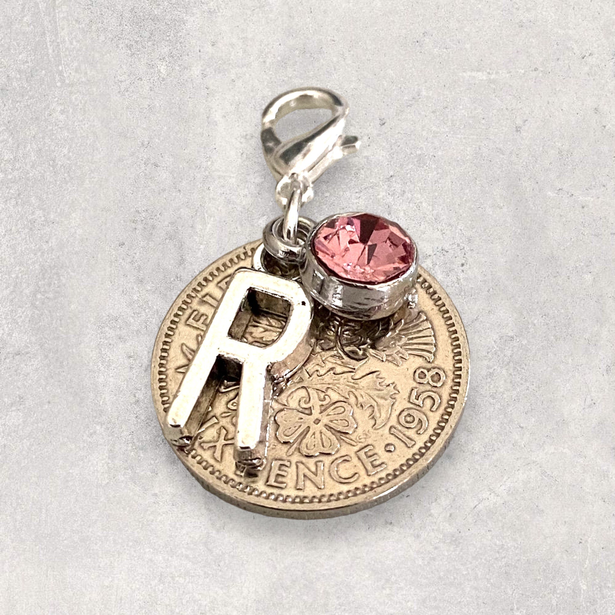 Lucky Sixpence Initial Charm - Tansy Bel