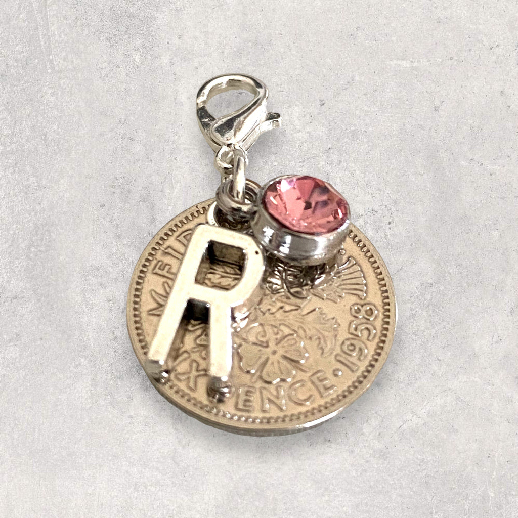 Lucky Sixpence Initial Charm - Tansy Bel