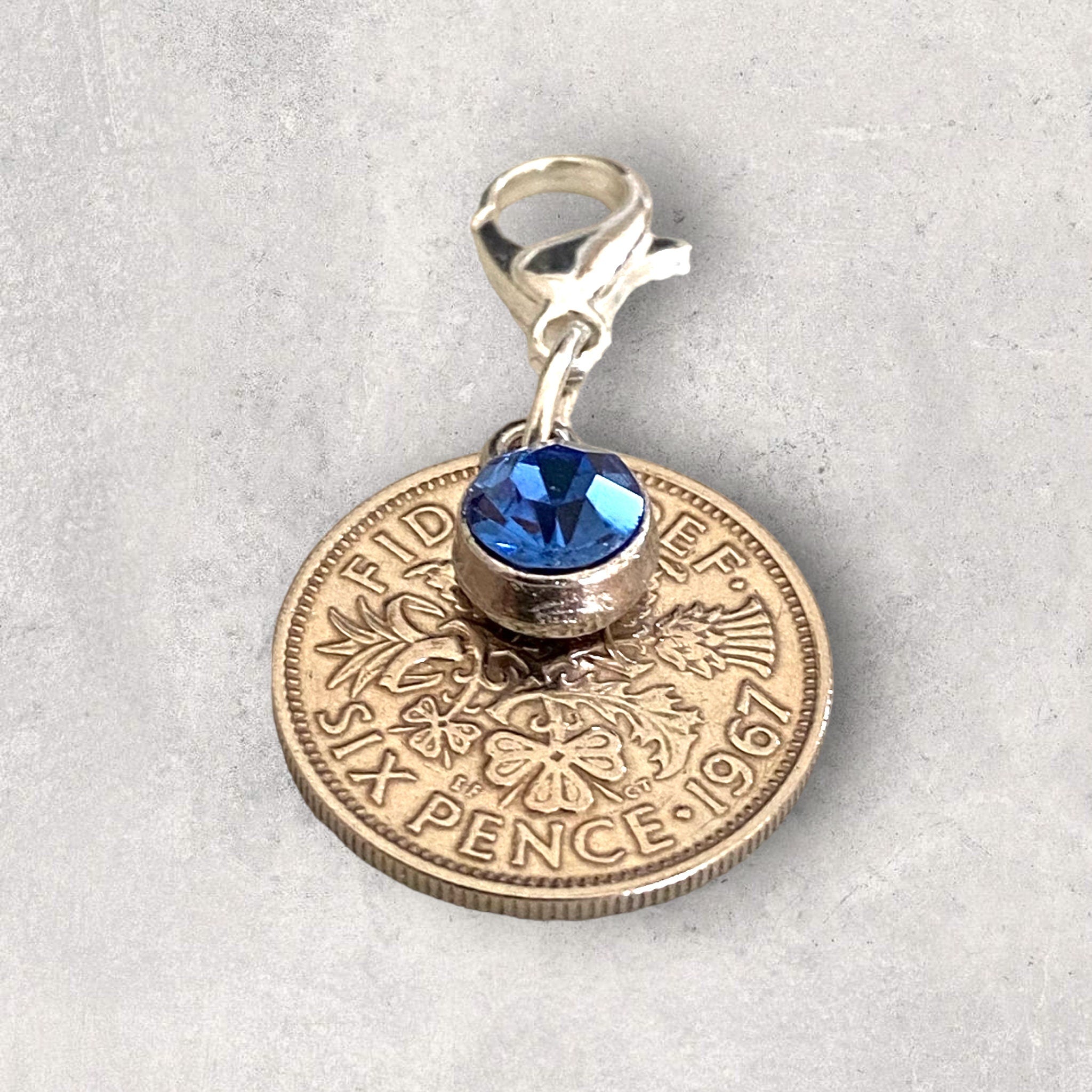 Something Blue Sixpence Bouquet Charm - Tansy Bel