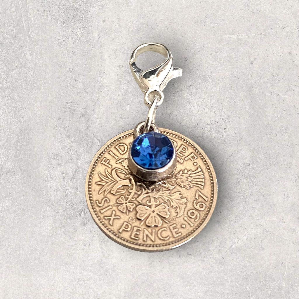 Something Blue Sixpence Bouquet Charm - Tansy Bel
