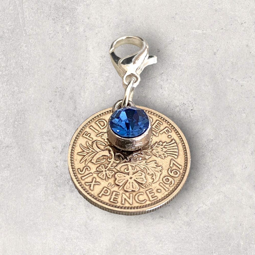 Something Blue Sixpence Bouquet Charm - Tansy Bel