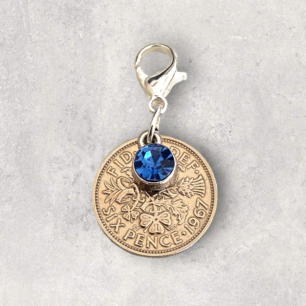 Something Blue Sixpence Bouquet Charm - Tansy Bel