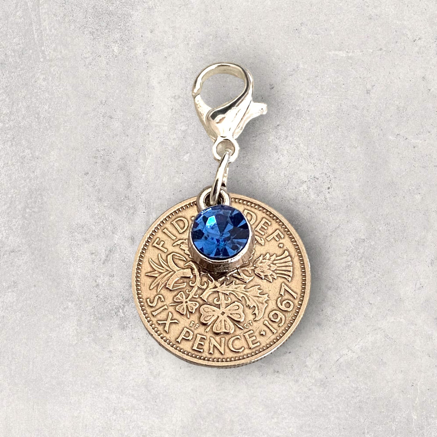 Something Blue Sixpence Bouquet Charm