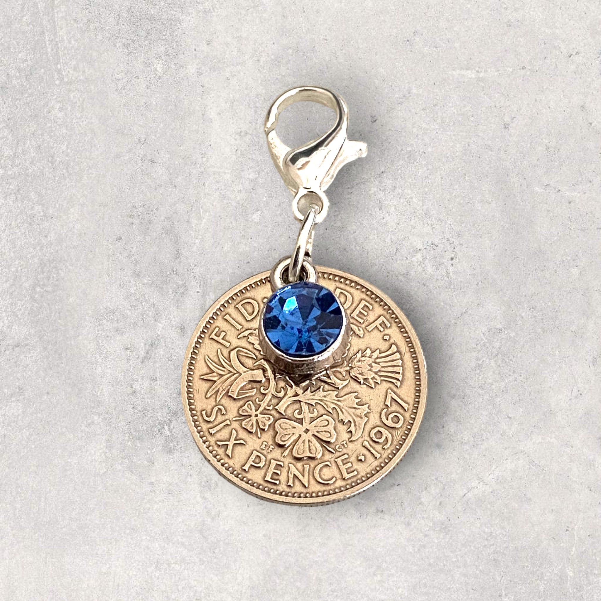 Something Blue Sixpence Bouquet Charm - Tansy Bel