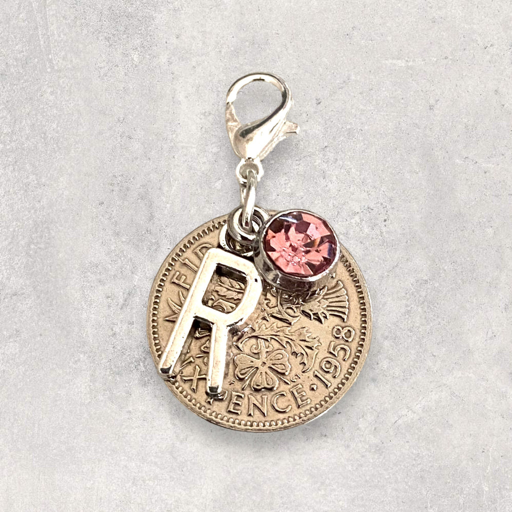 Lucky Sixpence Initial Charm - Tansy Bel