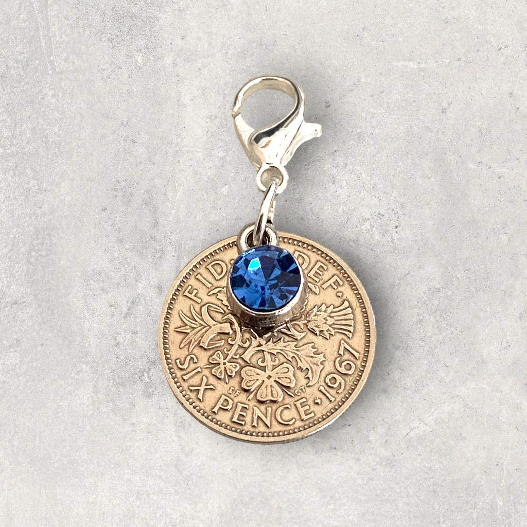 Something Blue Sixpence Bouquet Charm - Tansy Bel